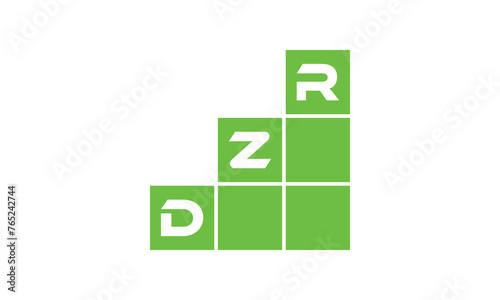 DZR initial letter financial logo design vector template. economics, growth, meter, range, profit, loan, graph, finance, benefits, economic, increase, arrow up, grade, grew up, topper, company, scale photo