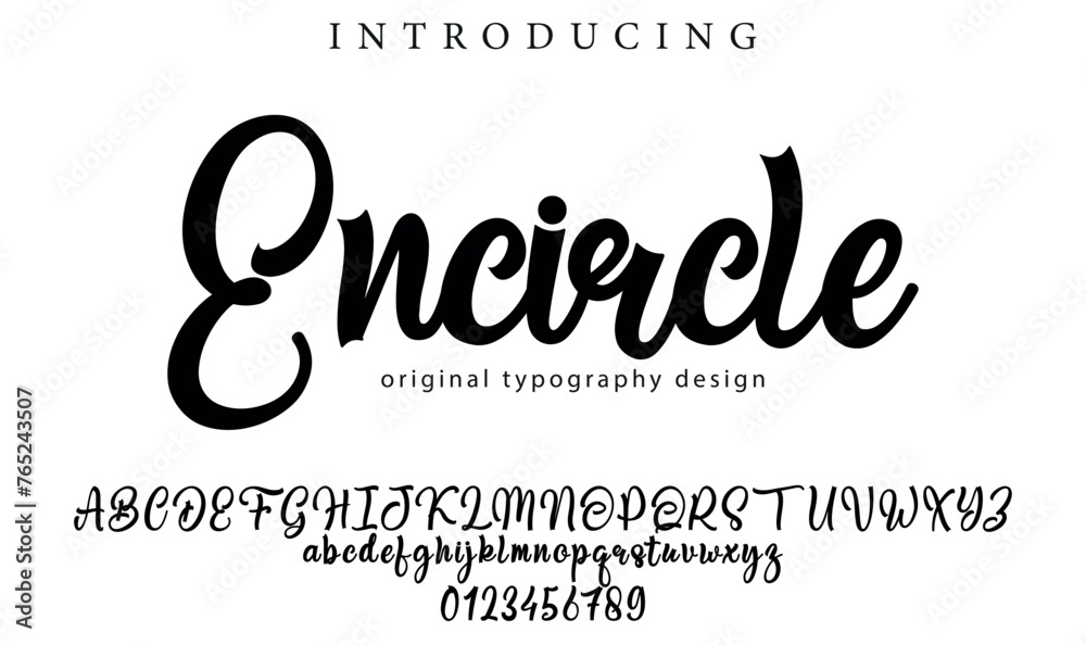 Encircle Font Stylish brush painted an uppercase vector letters, alphabet, typeface