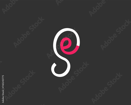 creative letter SE or ES logo design vector template