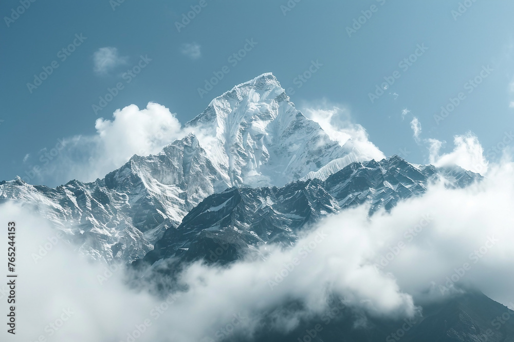 Mountain and clouds