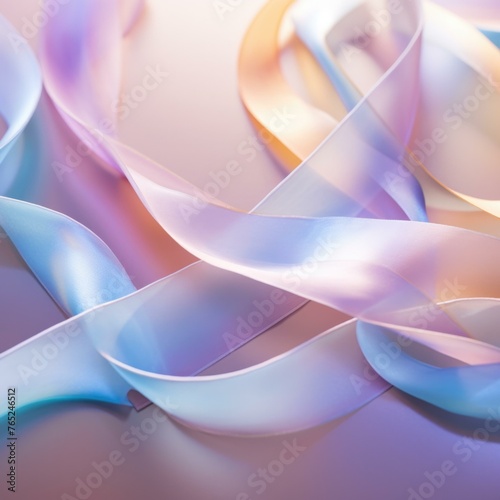 A close up of a bunch of ribbons on top of each other. Generative AI.