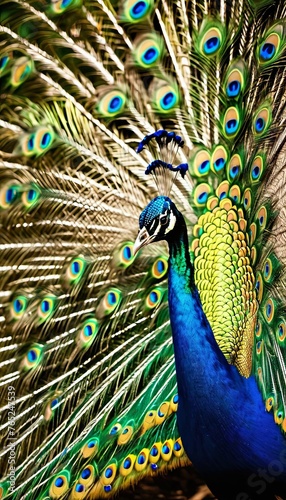 Jungle Majesty Resplendent Peacock Radiant Plumage in Full Display photo