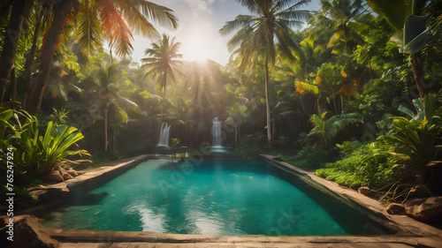 pool in a garden