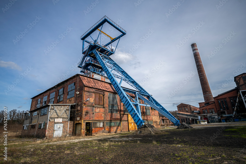 Old historic industrial abandoned coal mine in Silesia, Poland, Europe Old historic industrial abandoned coal mine in Silesia, Poland, Europe