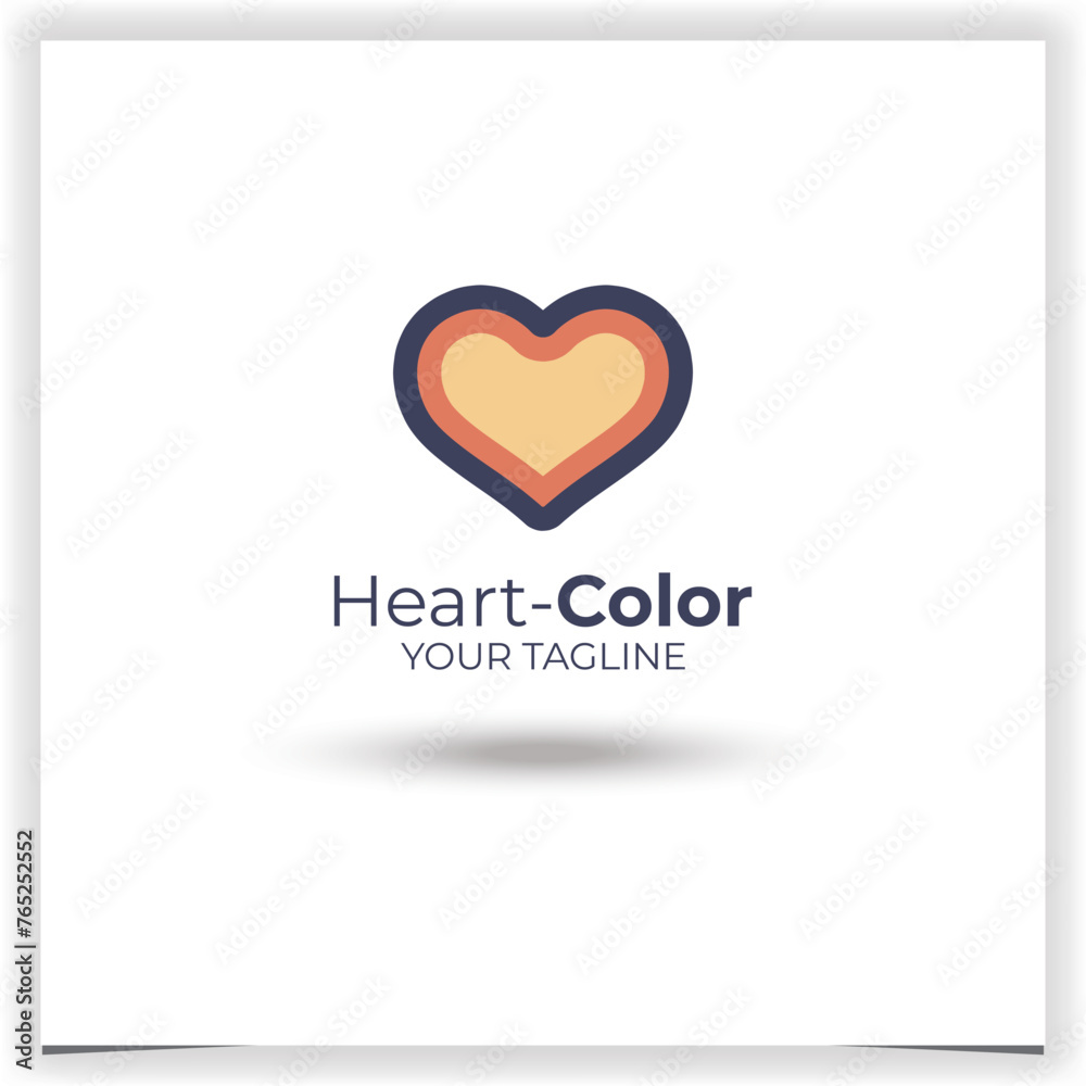 Colorful heart logo design template