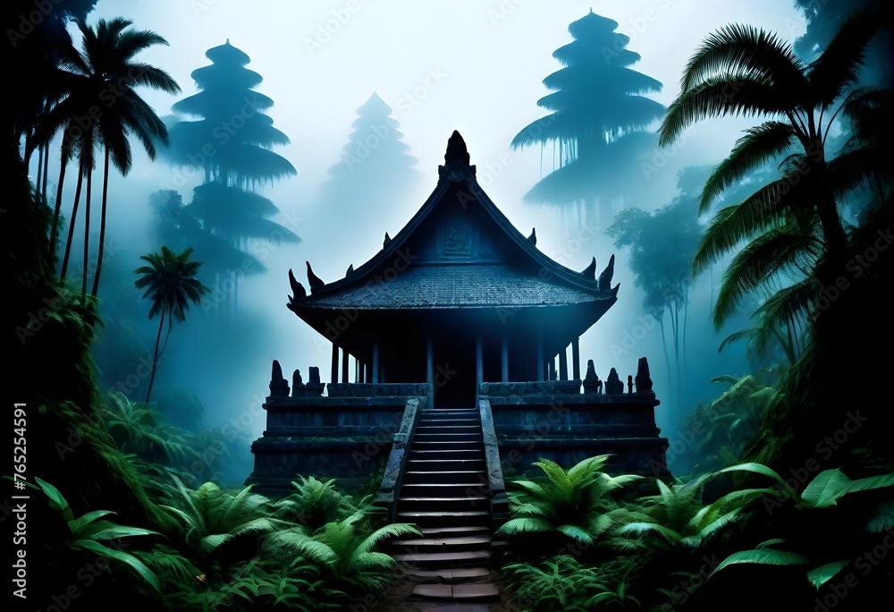 Naklejka premium An ancient temple hidden deep within a jungle 2 (14)