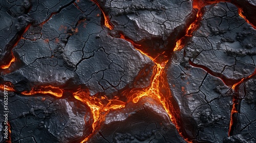 A detailed view of a rock with flowing lava, showcasing the intense heat and movement of molten rock.