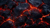 Detailed view of molten lava flowing amidst lava rocks, showcasing the raw power of natures volcanic activity.