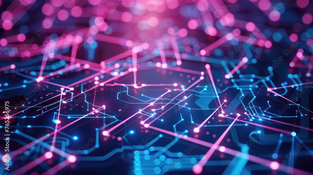 Circuit connecting lines and points Network technology and connection concept Network mode connection Circuit connecting lines and points Network technology and connection concept Network mode connection