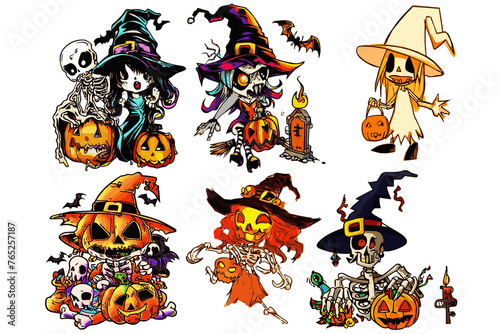 set of halloween monsters  It  very beautiful picture.