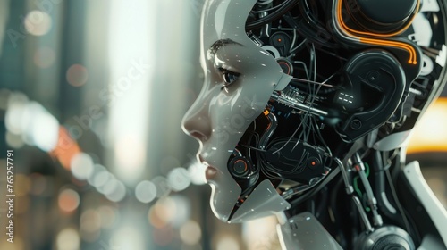 Human Artificial Intelligence concept, Deep machine learning technology. AI generated © saifur