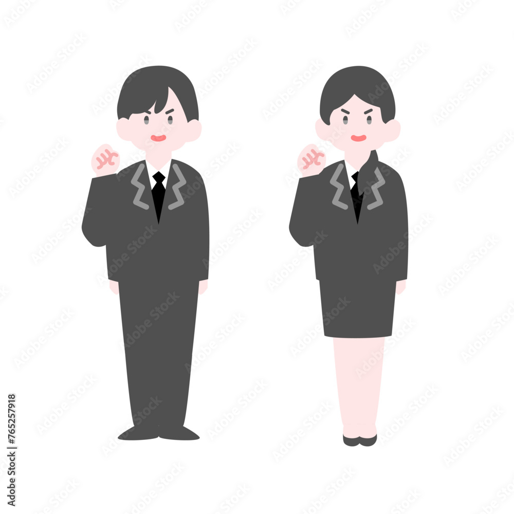 ガッツポーズを取る会社員 ガッツポーズを取る会社員