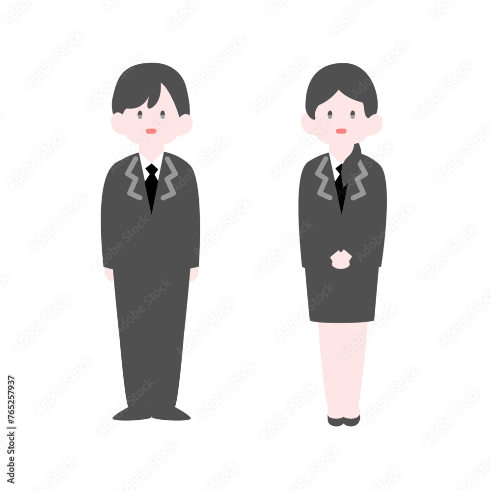立っている男性と女性会社員 立っている男性と女性会社員