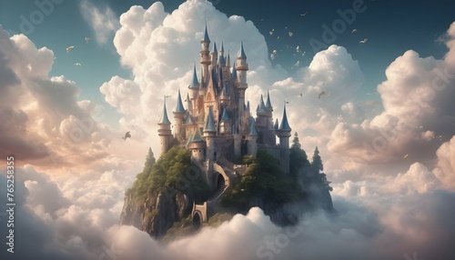 Whimsical Fairy Tale Inspired Castle In The Cloud Upscaled 2