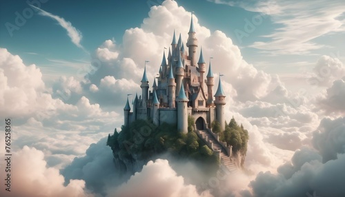 Whimsical Fairy Tale Inspired Castle In The Cloud Upscaled 4