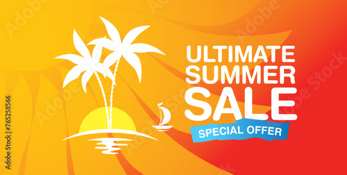 summer sale banner vector illustration
