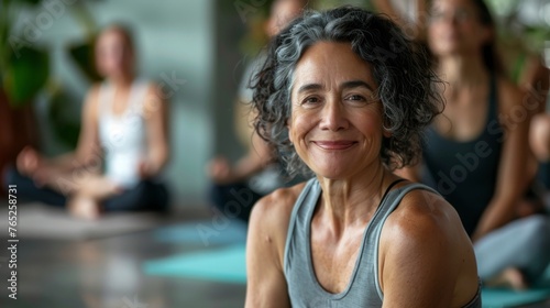 Woman is practicing yoga