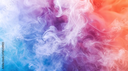 Spreading multicolor smoke texture in bright texture background. AI generated image