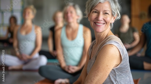 Woman is practicing yoga