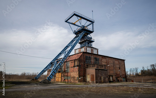 Old historic industrial abandoned coal mine in Silesia, Poland, Europe