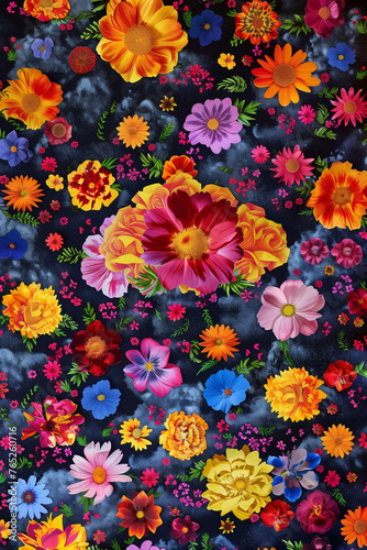 Colorful positive floral background. © Rita Paulina Kłysik