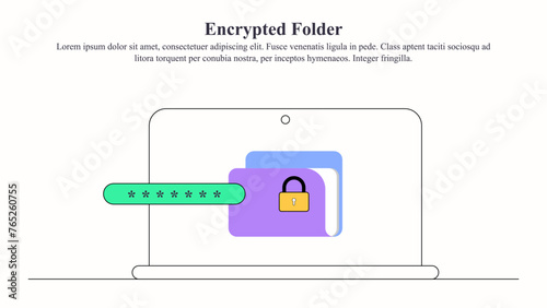 Illustration concept of encrypted folder.
