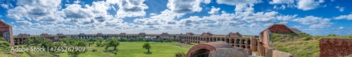 Panoramic of the inner ruined courtyard of Fort Jefferson on Dry Tortugas National Park. photo