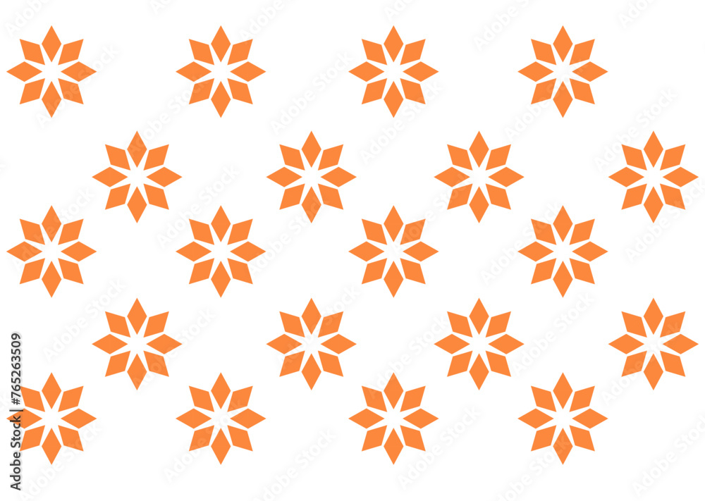 Vector minimal abstract white background with orange floral paper tile pattern Vector minimal abstract white background with orange floral paper tile pattern
