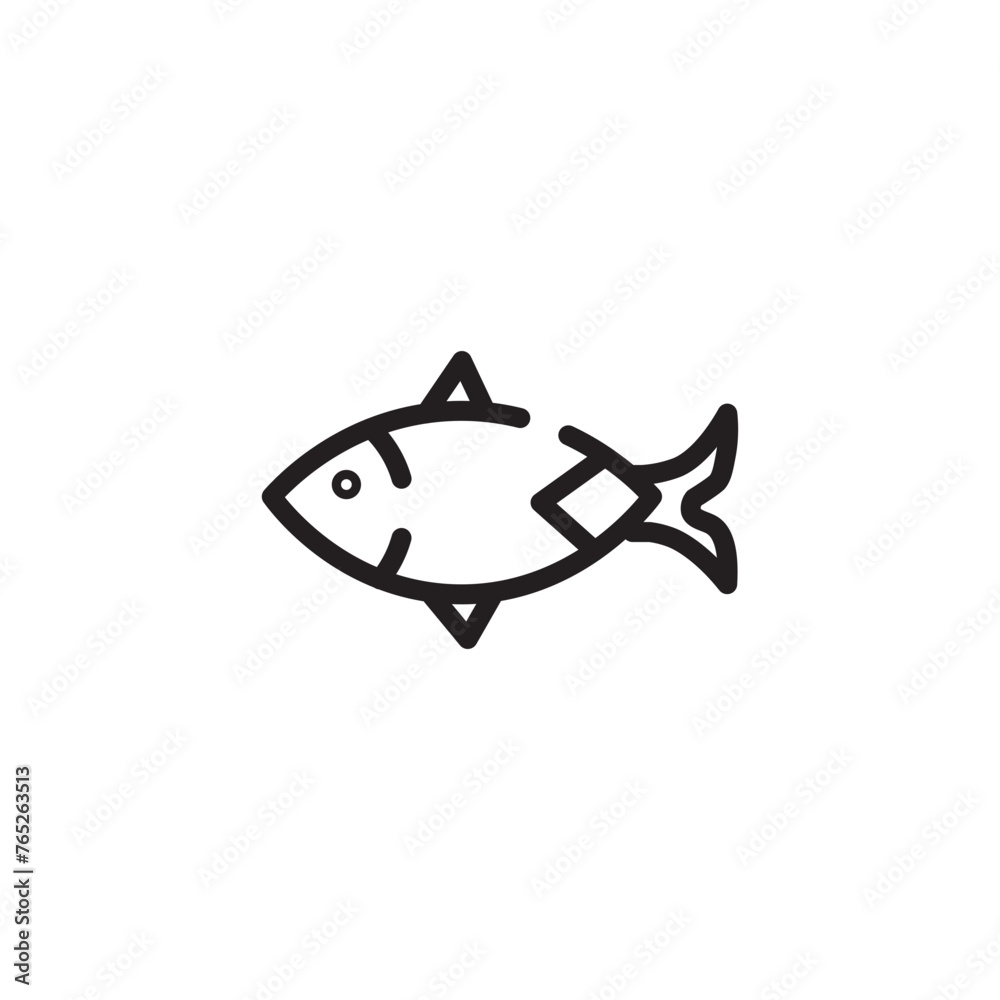 Fins Fish Animal Line Icon