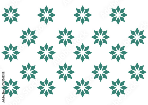 Vector minimal abstract white background with green floral paper tile pattern