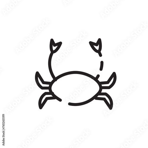 Crab Animal Sea Line Icon
