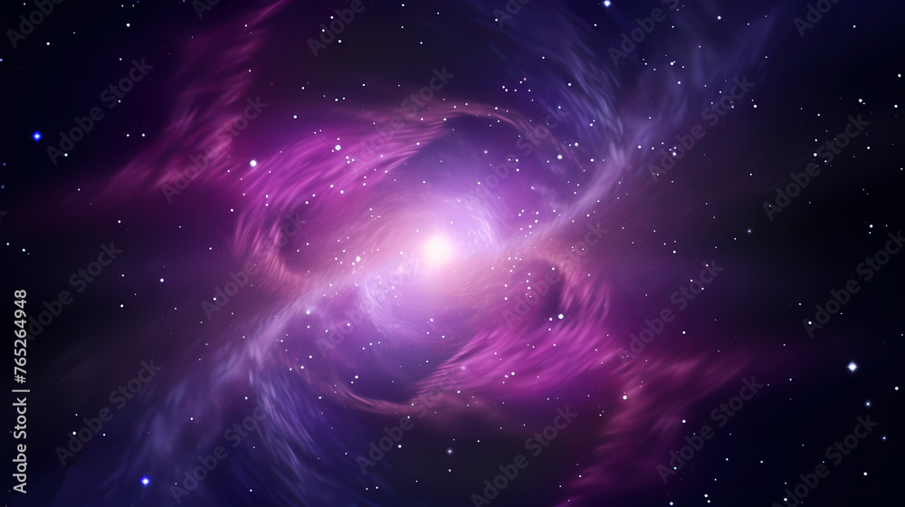 Fototapeta premium Stunning illustration of nebula sparkling in the night sky