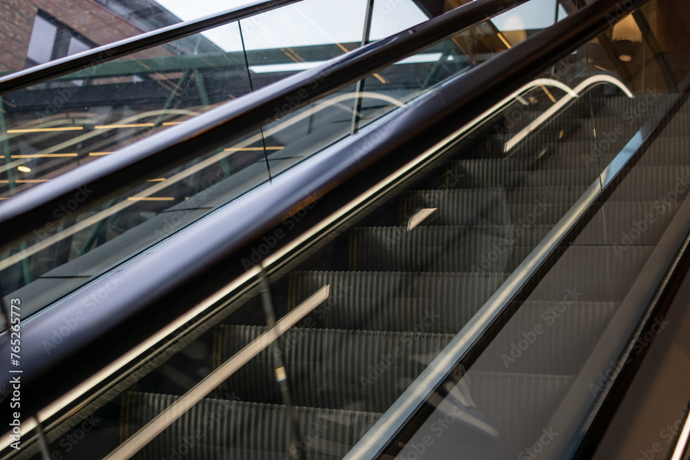moving escalator in a building