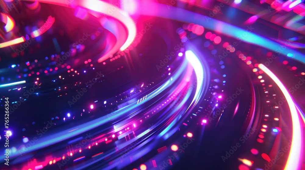 Colorful motion elements with neon led illumination. Abstract futuristic background Colorful motion elements with neon led illumination. Abstract futuristic background