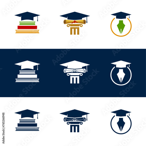 logo asset full variation save tree, solar, toga, education for digital and print