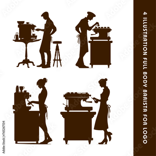 silhouette astronaut, barista, birds, bears, for digital and print