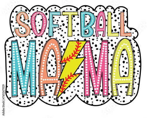 baseball mama svg png, softball mama png, dalmatian dots softball png, softball png, sublimation design, digital download png, sports png, softball mom png