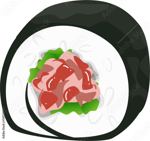 Sushi Illustration. Japanese food Illustration.