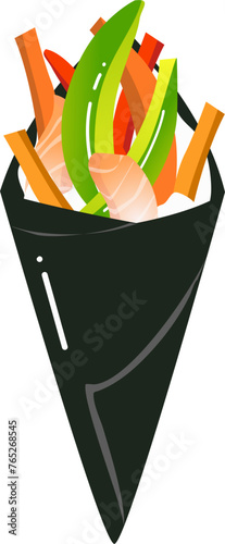 Sushi Illustration. Japanese food Illustration.