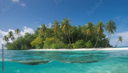 Visualize A Lush Tropical Island With Palm Trees S