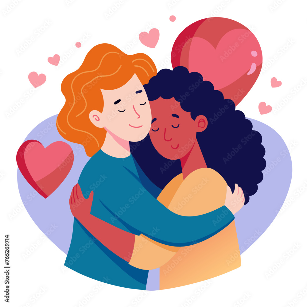 World Hugging Day Vector Illustration World Hugging Day Vector Illustration