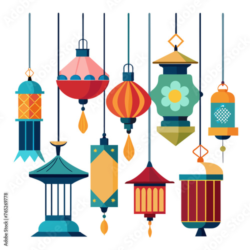 Traditional Lanterns Vector Illustration