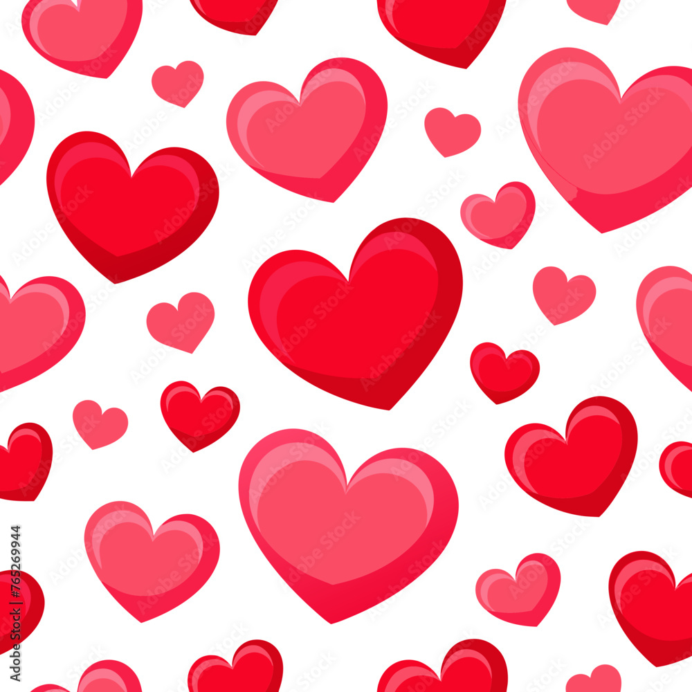 seamless pattern with red hearts