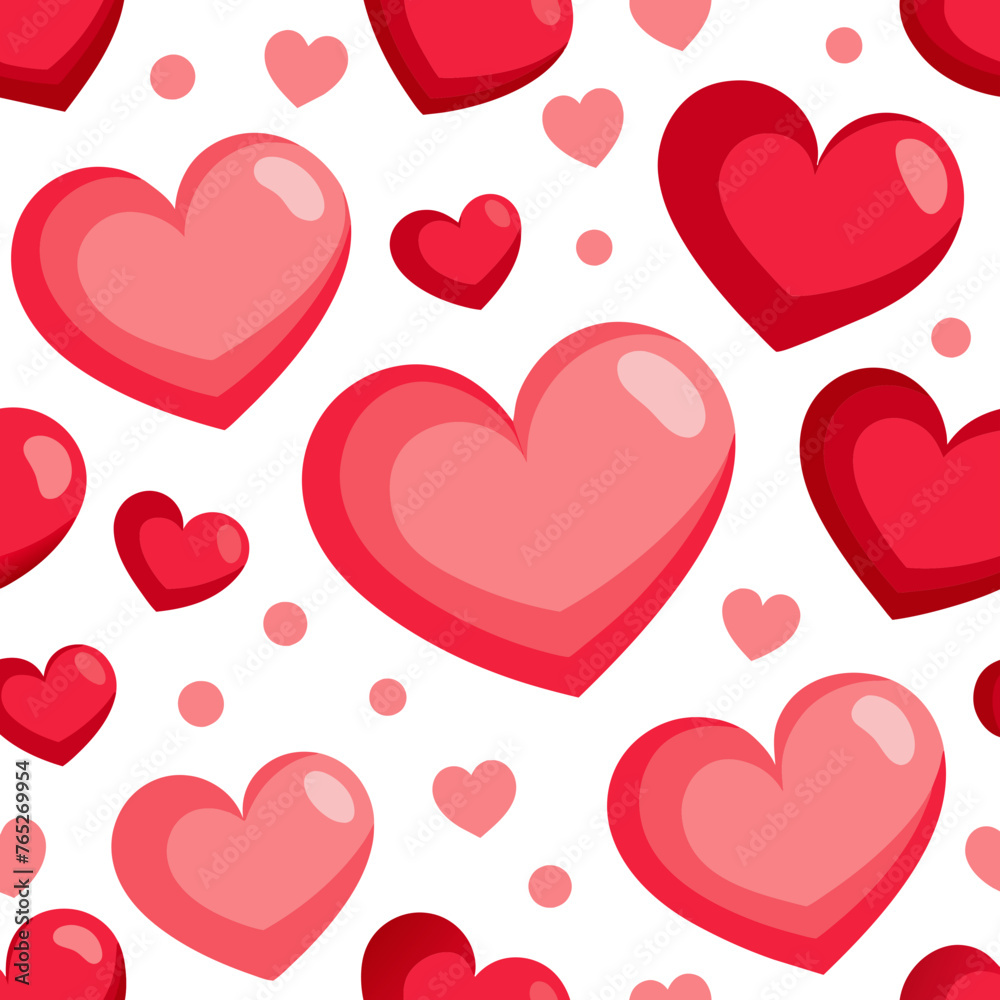 seamless pattern with red hearts