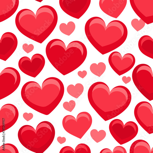 seamless pattern with red hearts