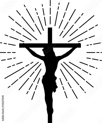christian cross sun starburst circle retro vintage design good friday greeting card,illustration EPS10.