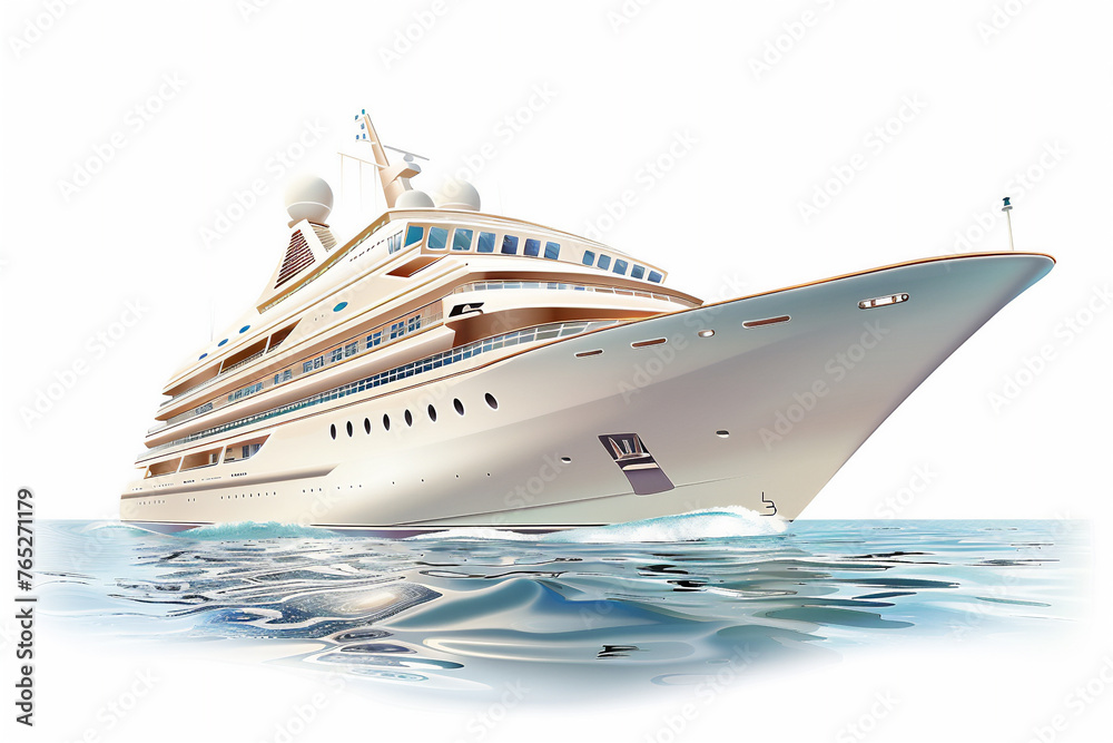 cruise ship in the sea illustration