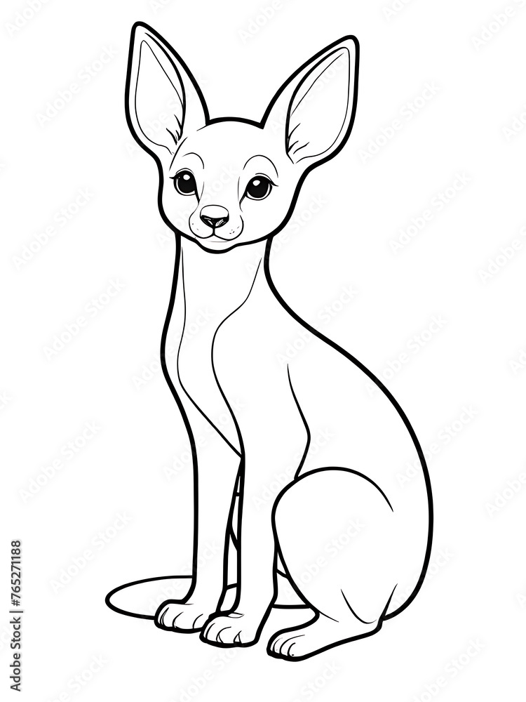 kangaroo outline coloring page white background ai generated