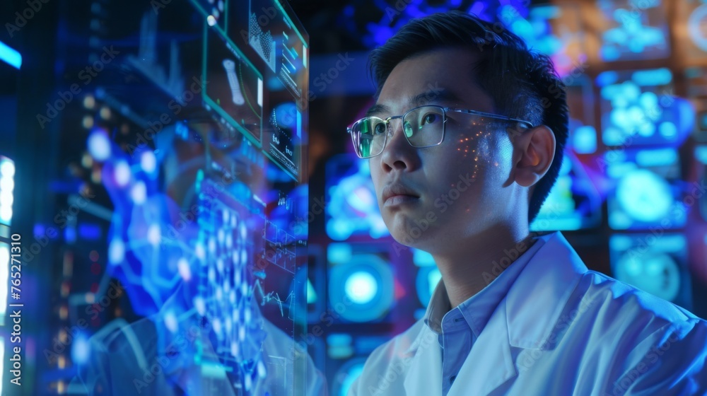 Scientist is conducting research Scientist is conducting research