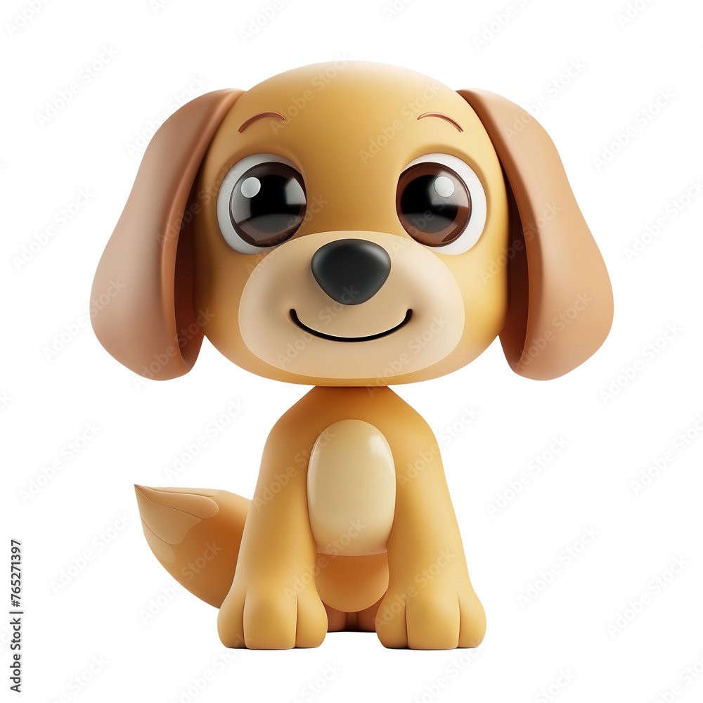 Cute little puppy dog. Creative minimal 3d style. Isolated white background. Transparent background Cute little puppy dog. Creative minimal 3d style. Isolated white background. Transparent background